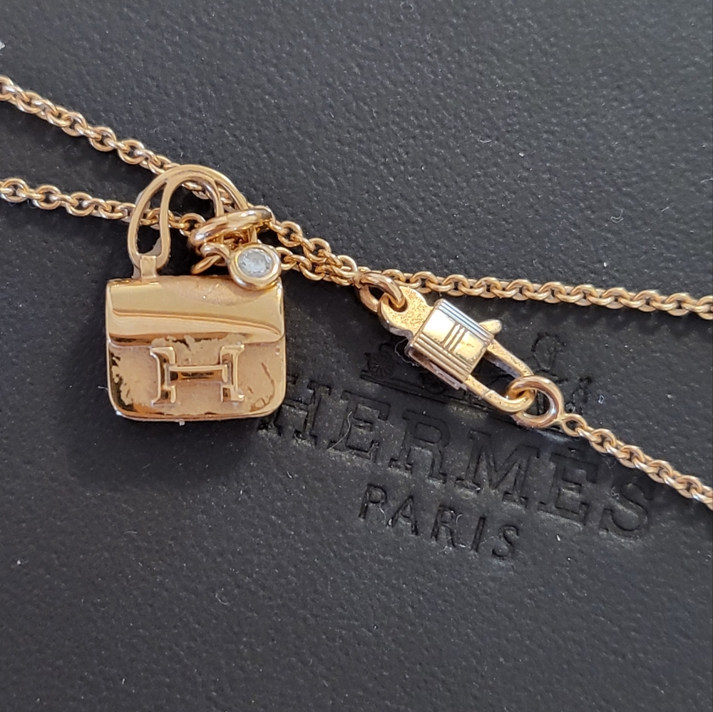 18K Rose gold Hermes Constance necklace - Picture 2 of 10